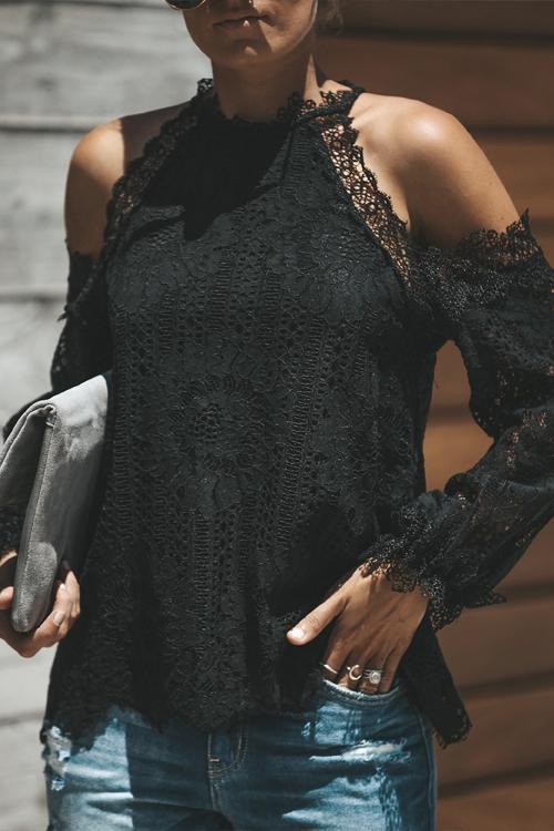 Bali Daydream Lace Cold Shoulder Top