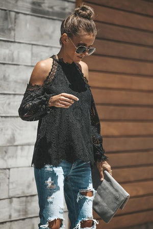 Bali Daydream Lace Cold Shoulder Top