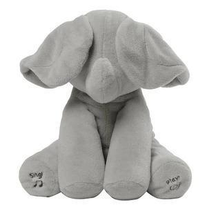 Christmas Supplies! （Best Gift For Children）Baby Peek A Boo Animated Singing Elephant Flappy Plush Toy