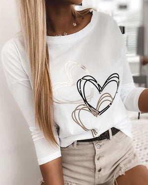 Bronzing Beads Round Neck T-shirt