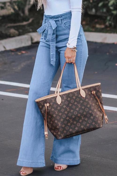 Belted Loose High Waist Jeans