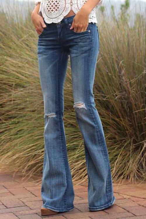 Broken Hole Bell Jeans