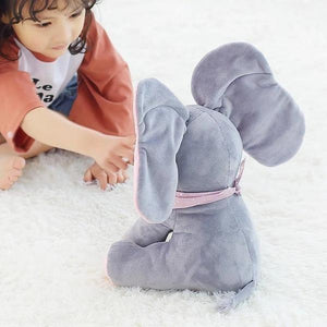Christmas Supplies! （Best Gift For Children）Baby Peek A Boo Animated Singing Elephant Flappy Plush Toy